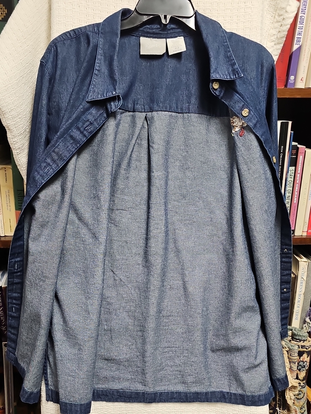 Blair Embroidered Denim Utility Jacket XL